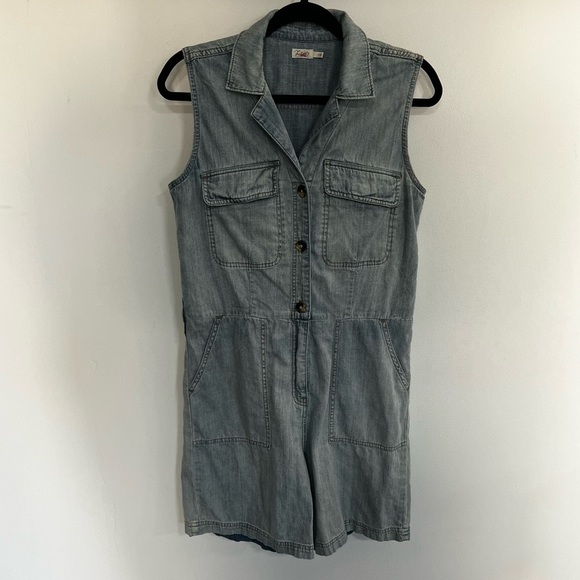 Faherty Utility Denim Romper - Picture 3 of 14
